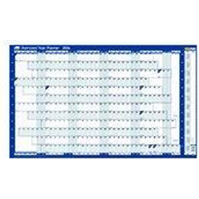 2024 Oversized Yearly Wall Planner Set, Large Whiteboard Style Dry Erase Calendar, with Dry Erase Pen & Stickers, Blue, 1100 x 610mm 2410216