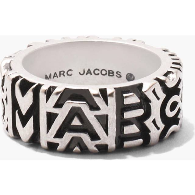 Marc Jacobs Monogram Engraved Ring - 6 - Silver