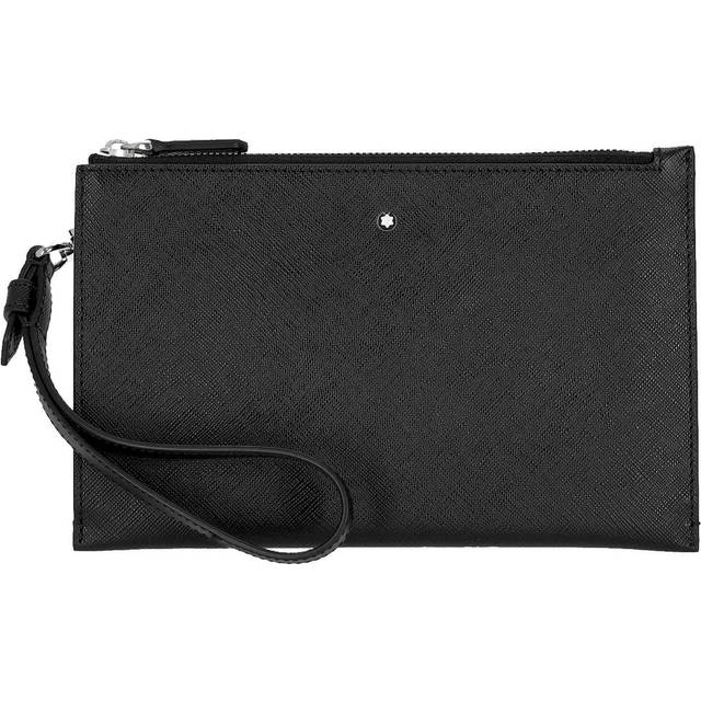 Montblanc Black Calfskin Leather Sartorial Small Pouch (Size 22.5 cm x 1 cm x 14.5 cm)