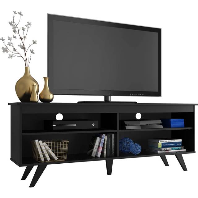 TV Stand Cabinet Unit with 4 Shelves for TVs up to 65 Inches - Black