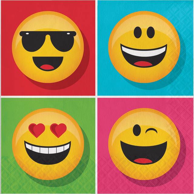 Creative Converting 322171 Show Your Emojions Lunch Luncheon Napkins