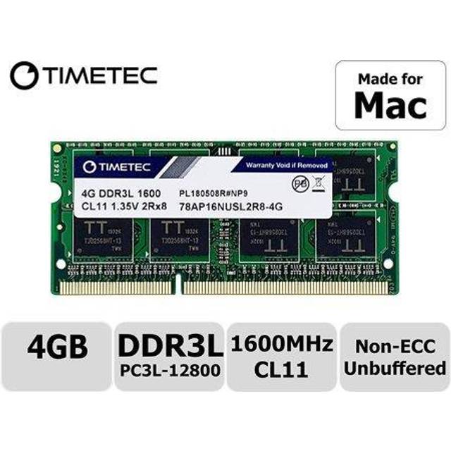 Timetec 4GB Kompatibel med Apple DDR3L 1600MHz PC3L-12800 för Mac Book Pro (2011, mitten av 2012), iMac (2011, 2012, tidigt/sent 2013,sent 2014, mitten av 2015), Mac Mini (mitten av 2011, 2012)