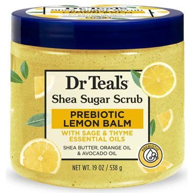 Dr Teal's Shea Sugar Scrub - Prebiotic Lemon Balm 19 oz