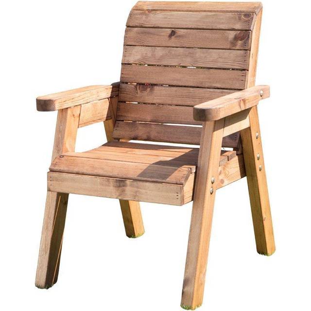 Hand Made Traditional Chunky Rustic Wooden Garden Chair Furniture