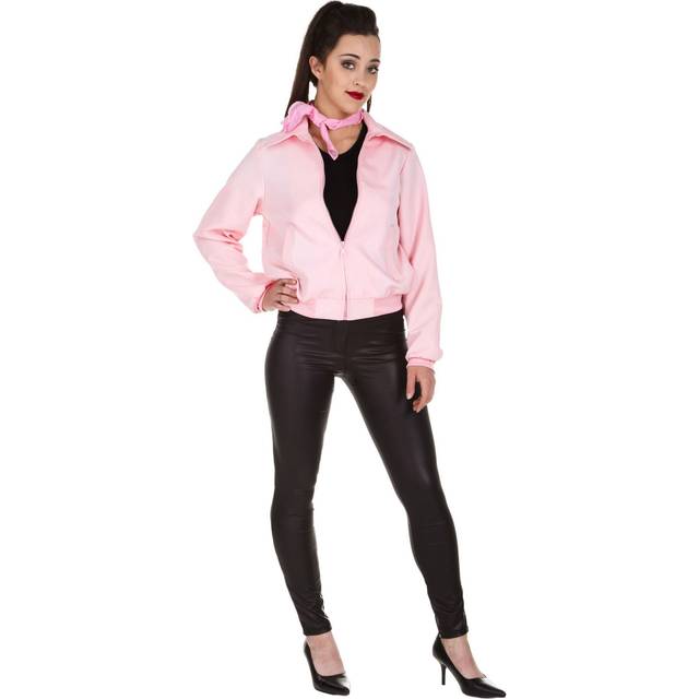 Deluxe Pink Ladies Jacket Plus Size Costume - Black&#47;Pink (2X)