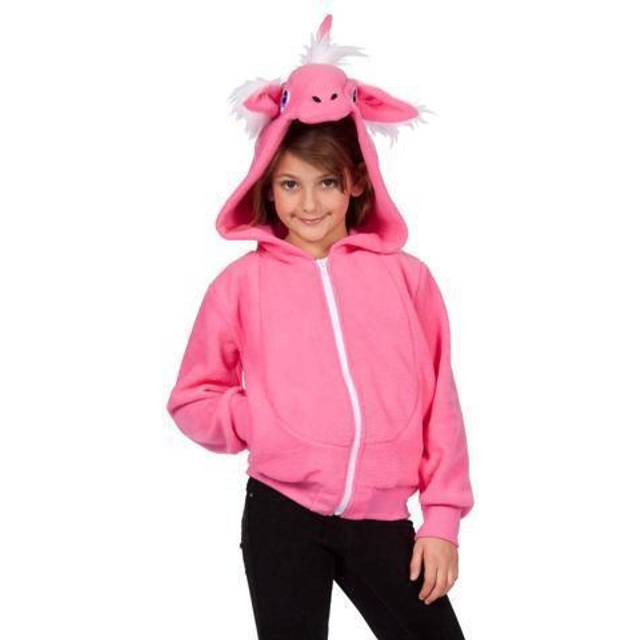 Diva Pink Unicorn Hoodie Kid L