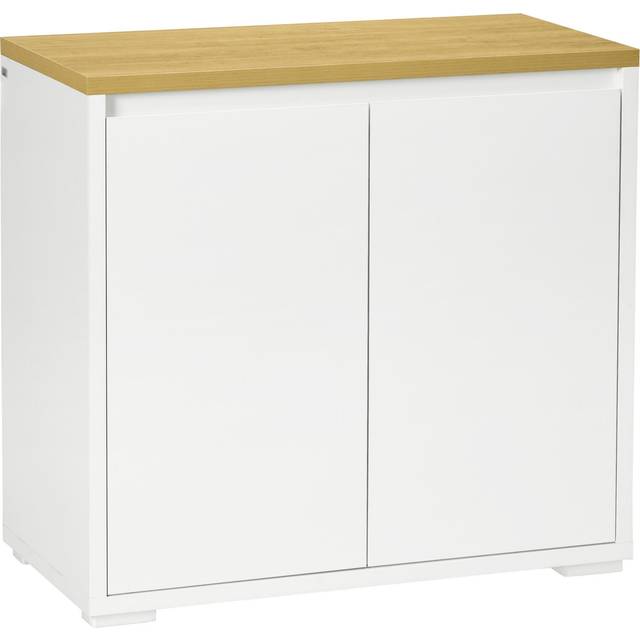 HOMCOM Sideboard Living Room Cabinet with Double Door Cabinet Adjustable Shelf, White