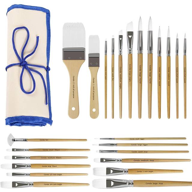 Paint Brushes Set of 24 Different Shapes Artist Brushes Professional Painting Brushes for Oil, Acrylic Canvas and