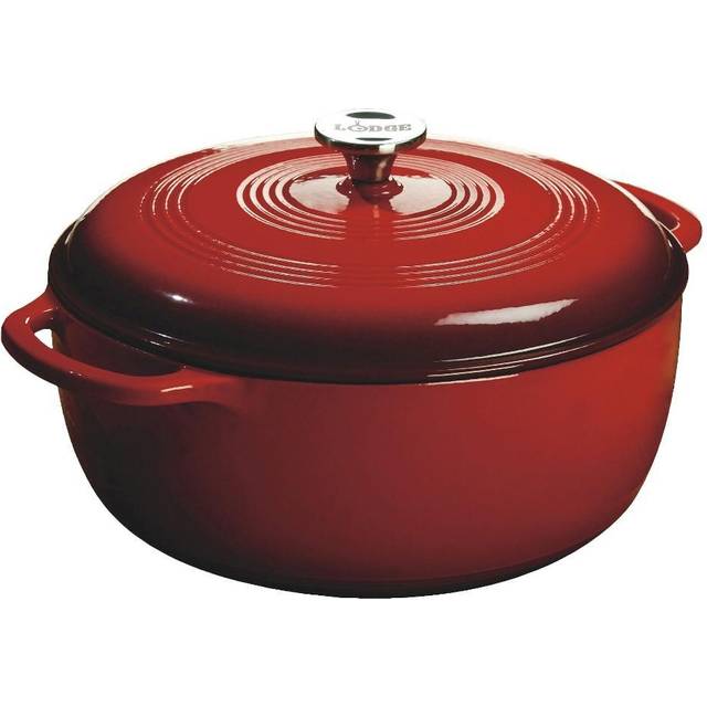 Lodge 7.5 Quart Island Spice Red Dutch Oven  EC7D43