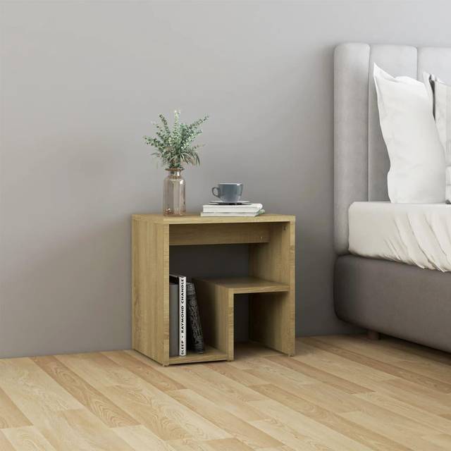 vidaXL Bed Cabinet Sonoma Oak 40x30x40 cm Engineered Wood - Brown
