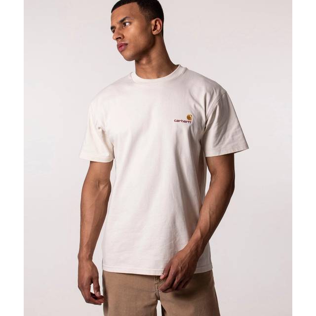 Carhartt WIP Mens Relaxed American Script T-Shirt - Colour: 05XX Natural - Size: Small - Beige
