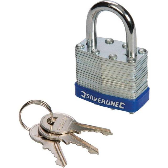Tri Circle Security Laminated Padlock 50 x 9 x 28mm KA in Silver Laminated Steel
