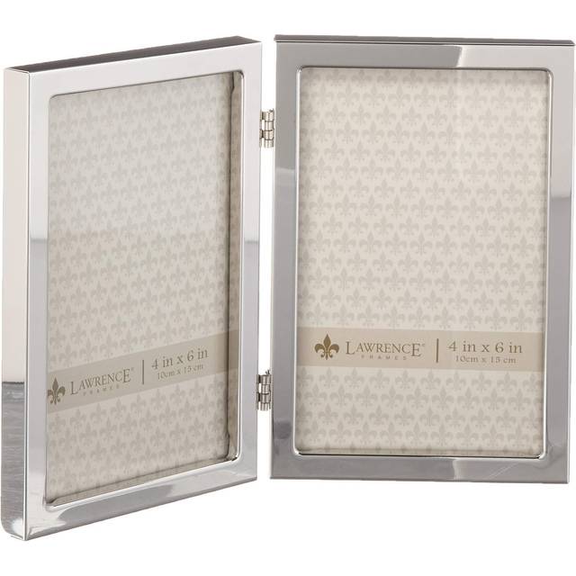 Lawrence Frames 4x6 Hinged Double Silver Standard Metal Picture Frame