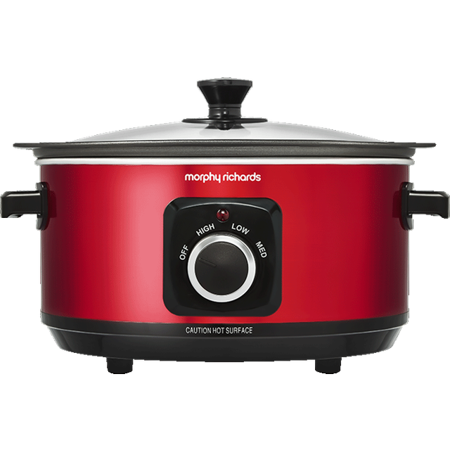 Morphy richards 3.5l sear & stew slow cooker, shatter resistant aluminium pot, 3
