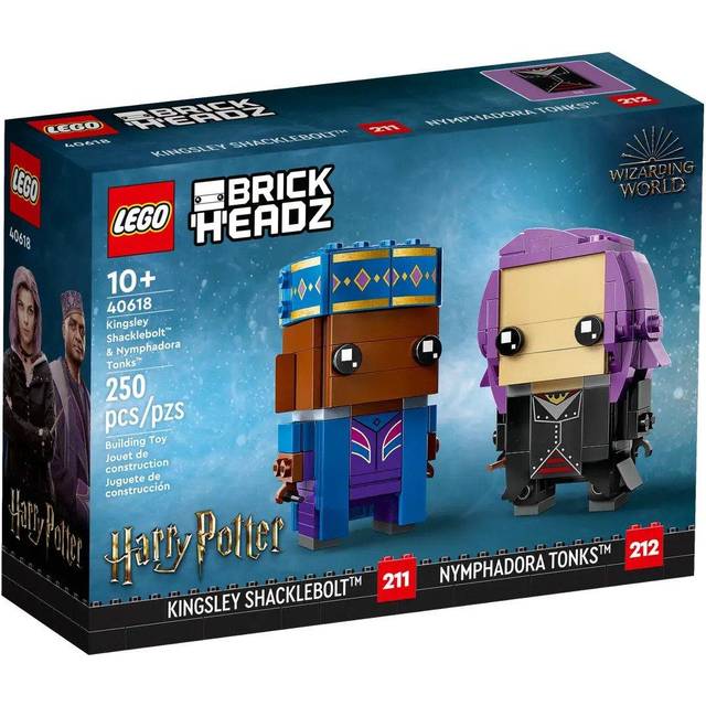 LEGO 40554 BrickHeadz Harry Potter Kingsley Shacklebolt and Nymphadora Tonks Building Toy Set - Multi - 18.9 x 13.8 x 6cm