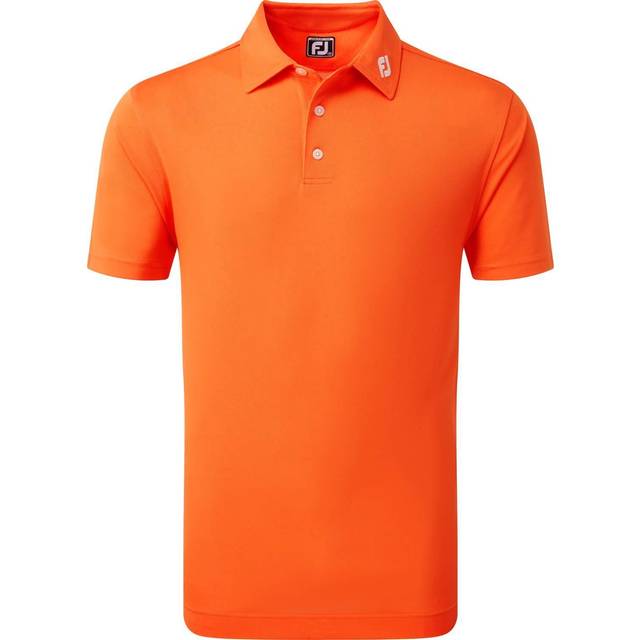 FootJoy Stretch Pique Solid Colour Athletic Fit Golf Shirt - Orange - 80131  - Large