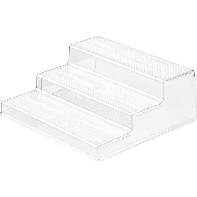 iDesign Linus Linus Plastic 3-Tier Spice Rack, Stadium Organizer Rack for Kitchen Pantry, Cabinet, Countertops, Bathroom, Desk, Clear