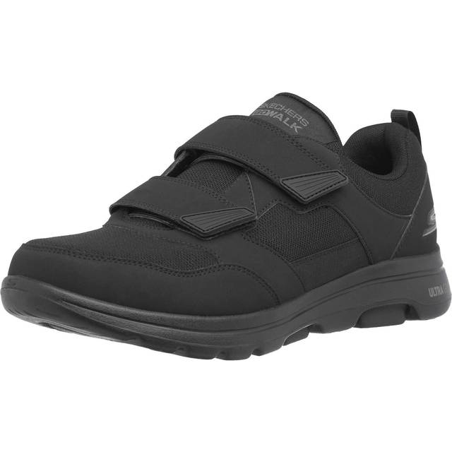 Skechers Men's Gowalk-Athletic Hook and Loop Walking Shoes | Two Strap Sneakers | Air-Cooled Foam, Black, 8.5