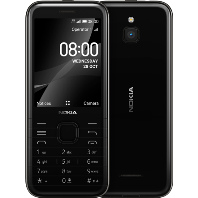Refurbished Nokia Original Nokia 8000 4G  (2021) LTE 4G Mobile Phone 1 Battery 1 Charger black