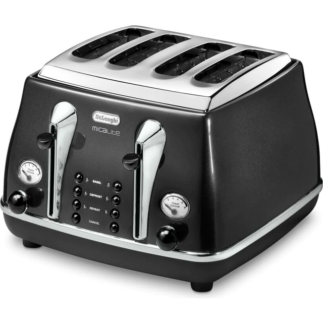 DELONGHI Micalite CTOM4003R 4-Slice Toaster - Red, Red