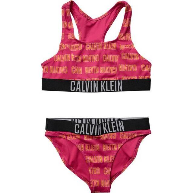Calvin Klein Girl's Girls CK One Bralette / Bikini Set, Bobby Blue - Blue/Blue - Size: 10 years/11 years/12 years