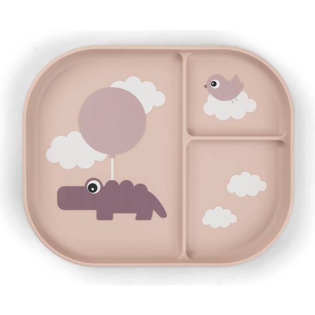 Done by deer Happy Clouds foodie barntallrik 18x22 cm Powder - Beige