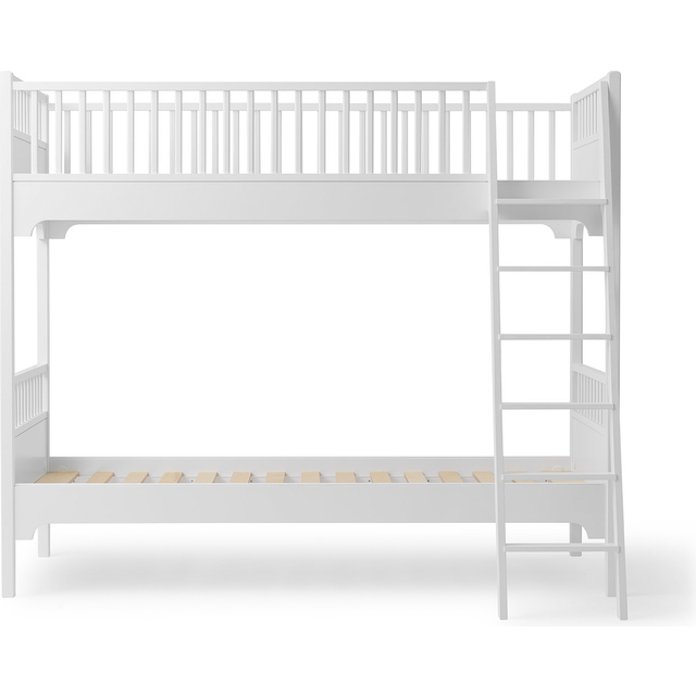 Oliver Furniture Children's Seaside Classic Bunk Bed with Slanted Ladder in White