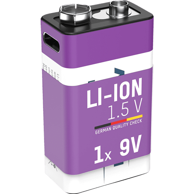 Ansmann 1315-0005 9V PP3 Li-Ion Rechargeable Battery 400mAh With USB-C Cable