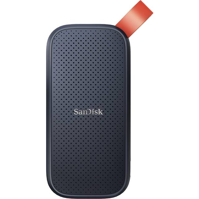 SanDisk 1TB Bärbar SSD, Extern NVMe Solid State-enhet, USB 3.2 Gen 2, upp till 800 MB/s stabila gummihaken, uppdaterad firmware Svart