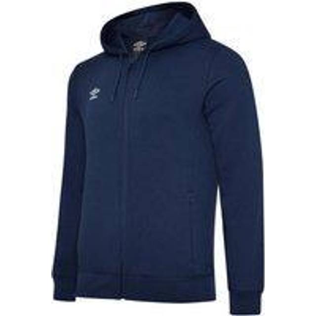 Umbro Boys Childrens/Kids Club Leisure Full Zip Drawstring Hoodie (Navy/White) - Size 7-8Y