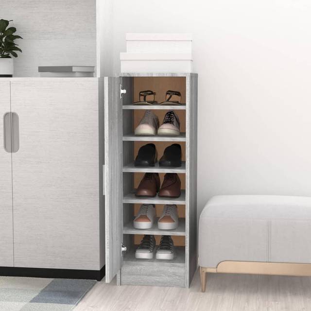 Shoe Cabinet Grey Sonoma 32x35x92 cm Engineered Wood Vidaxl
