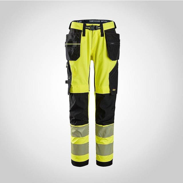 Snickers Workwear Varselbyxa med stretch och hölsterfickor, klass 2 - Varselgul/Svart / 048