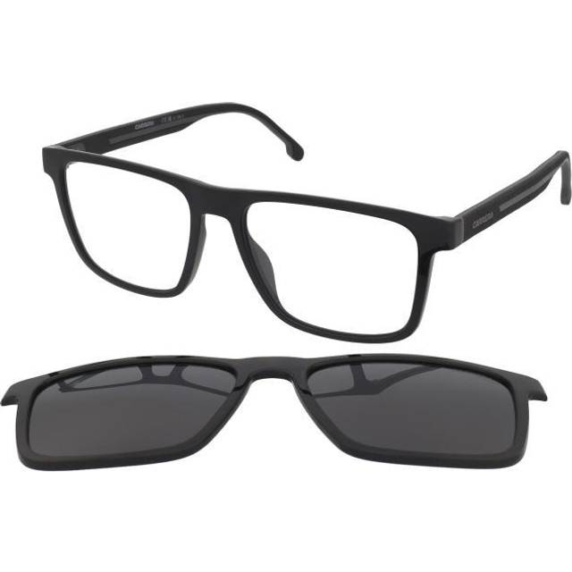 Carrera Man CA8061/CS 08A/M9 Solglasögon Injicerad Svart Grå Fyrkantig Polariserad Clip-on