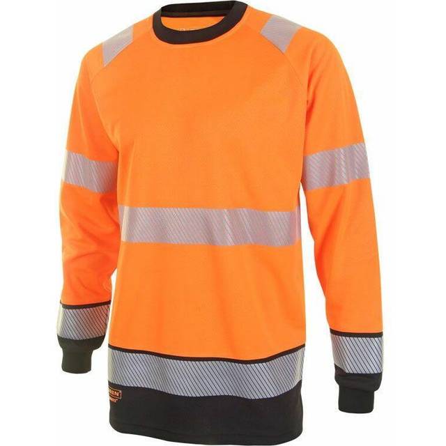 Beeswift Orange/Black High - Visibility Long Sleeve T - Shirt - XL