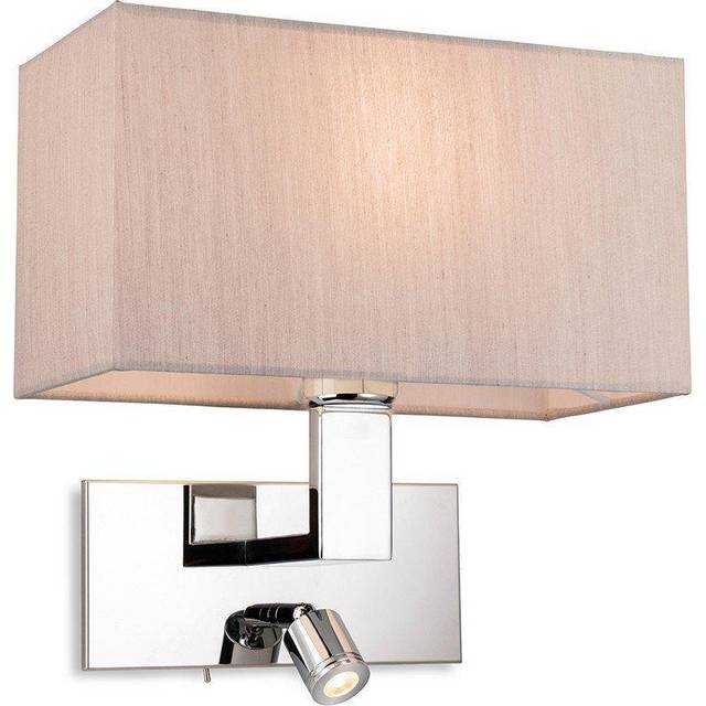 Firstlight Raffles Contemporary Style LED 2-Light Wall Light 1W Warm White Oyster and Chrome