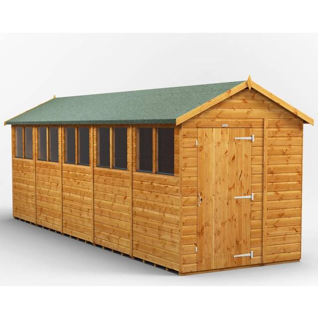 Power Apex 20' x 6' Garden Shed, Brown