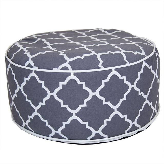 Indoor/Outdoor Inflatable Foot Stool Pouffe Bean Bag - Grey - One Size