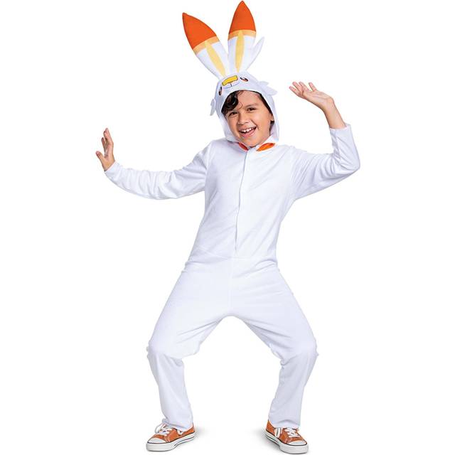 Pokémon Hooded Jumpsuit Scorbunny Classic Kids Costume - Orange&#47;White (4/6)