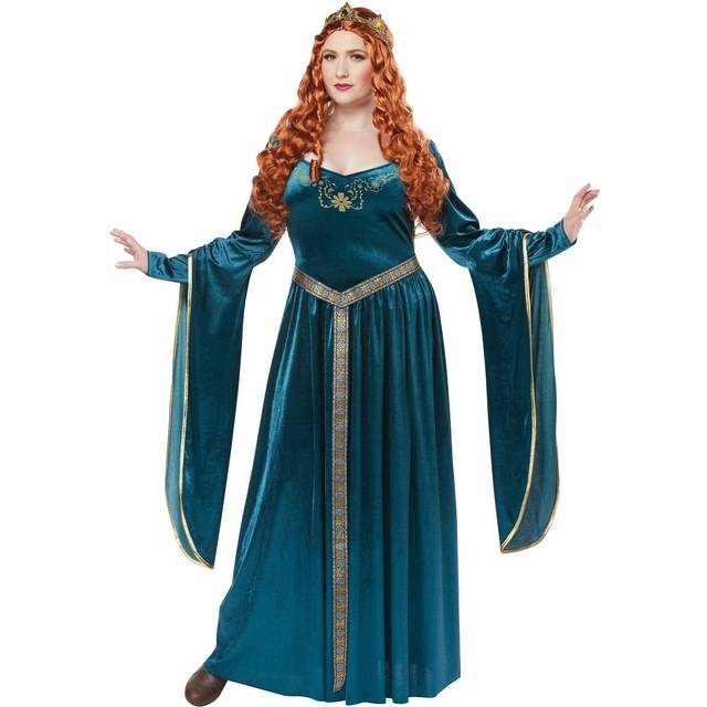 Plus Size Lady Guinevere Teal Women's Costume | Historical Costumes - Green (2X)