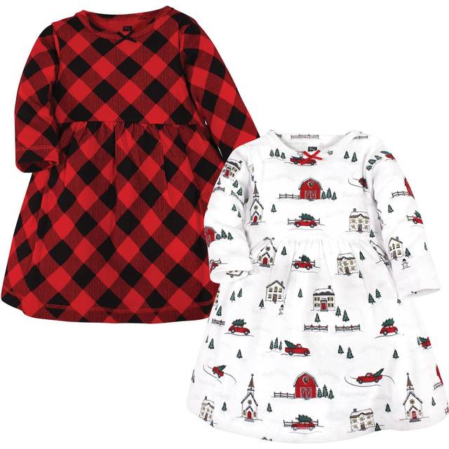 Hudson Baby Girls' Cotton Dresses  Christmas Scene  0-3 Months