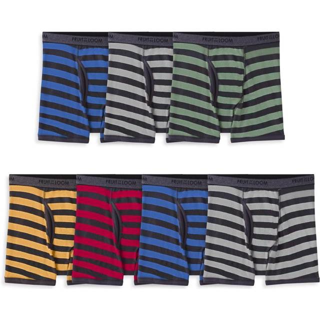 Fruit of the Loom Boy's Eversoft Cool Zone Striped Boxer Briefs (7