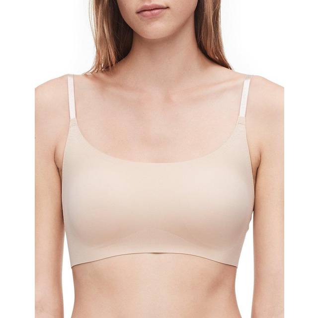 Calvin Klein Women's Invisibles Adjustable Strap Bralette Bra  -light pink  XS