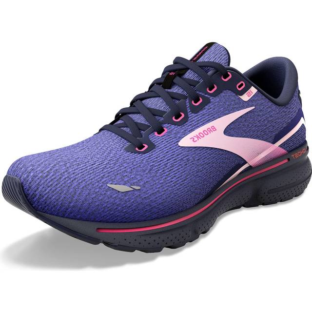 Brooks Women's Ghost 15 Neutral Running Shoe - Blue/Peacoat/Pink - 11 Medium