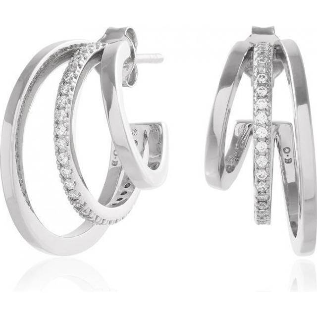 Olivia Burton Sterling Silver & Crystal Multi Hoop Earrings
