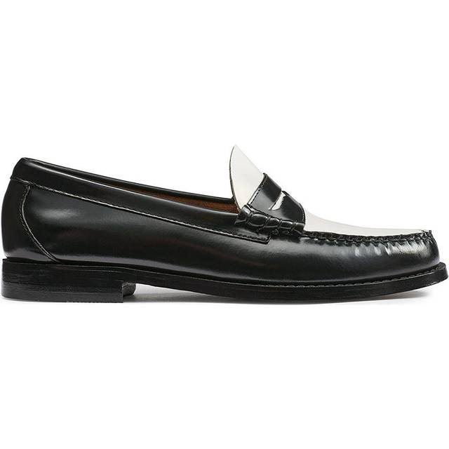 G.H.BASS Men's Larson Weejuns® Moc-Toe Slip-On Loafers Black/White - Size: 13 D-Width