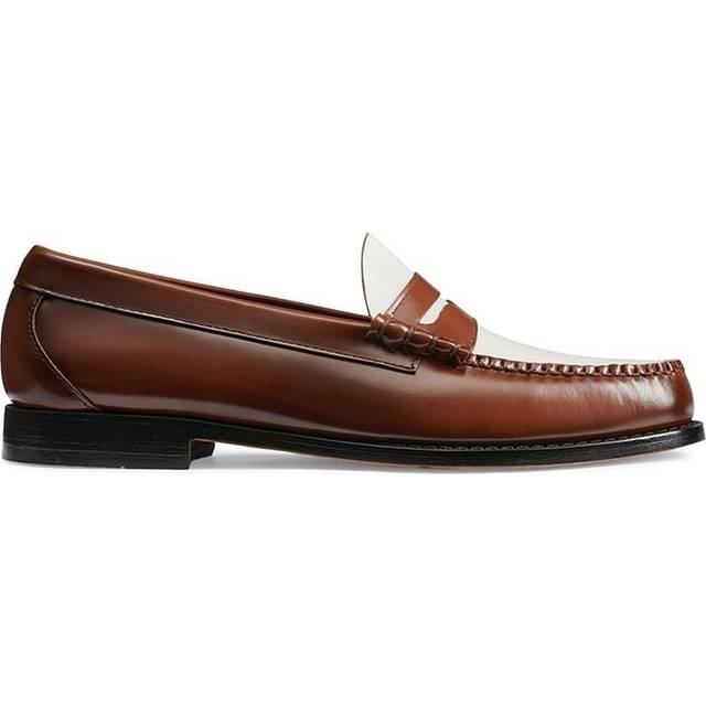 G.H.BASS Men's Larson Weejuns® Moc-Toe Slip-On Loafers Brown/White - Size: 9 D-Width