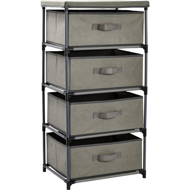 Juvale 4-Tier Tall Closet Dresser with Drawers - Clothes Organizer and Small Fabric Storage for Bedroom (Navy Blue)