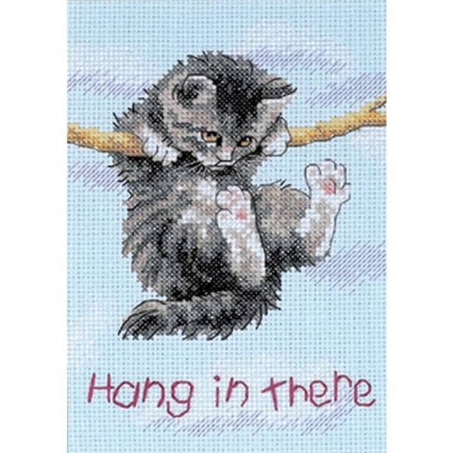 "Dimensions/Jiffy Mini Counted Cross Stitch 5""X7""-Hang On Kitty (14 Count)"