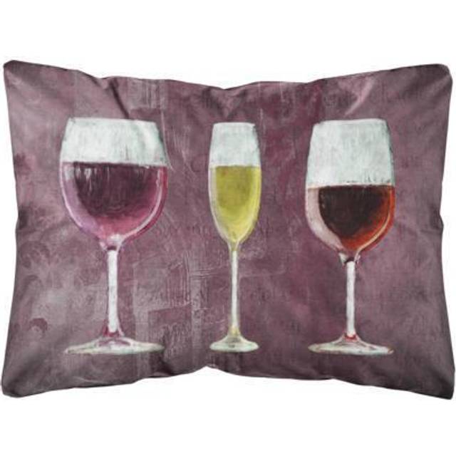 Caroline's Treasures Three Glasses Of Wine Purple Canvas Fabric Decorative Pillow  Large  Multicolor