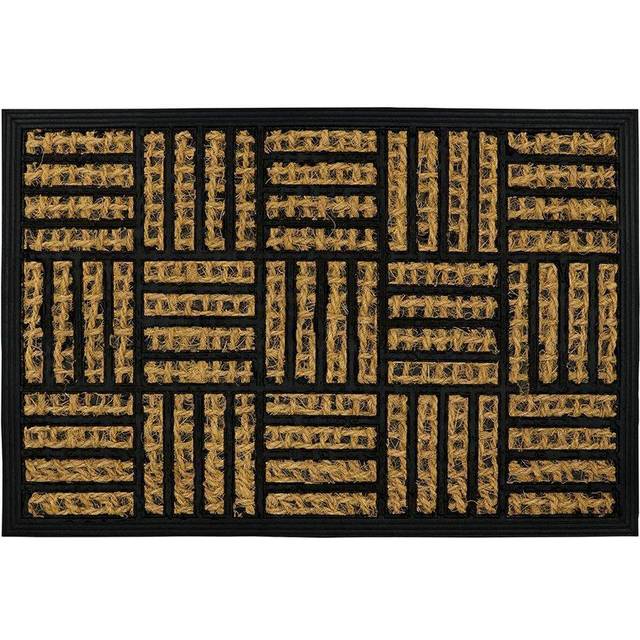 40 x 60cm Non-Slip Outdoor Door Mat - Black;Brown (40cm W X 60cm L)